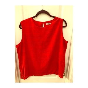 Dalia red work sleeveless shirt